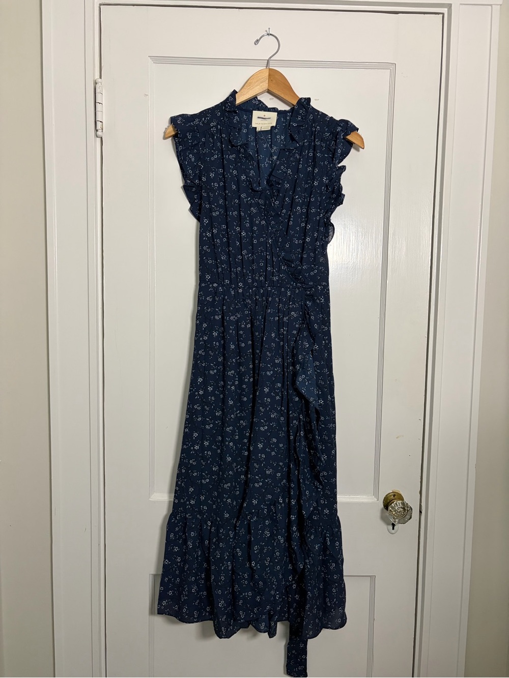 kate spade Navy Floral Wrap Maxi Dress